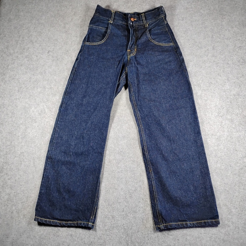 Dacker One Man Sweatshop Men Dark Indigo Denim Jeans Horse Embroidery 26x27 - Picture 2 of 9